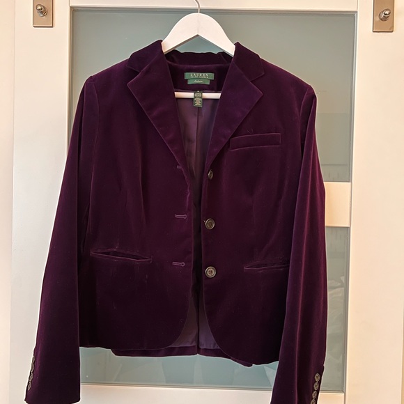 Ralph Lauren Purple Velvet Blazer - Picture 5 of 6